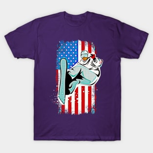 Snowboarder American Flag T-Shirt